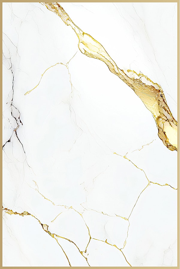 White marble with gold veining design